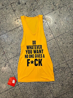 Graphic Yellow Tank Top dress NWT